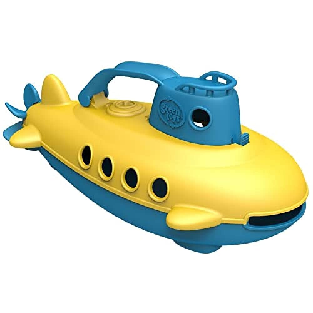 Green Toys Submarine - BPA, Phthalate Free Blue Watercraft with Spinning Rear Propeller Made from Recycled Materials. Safe Toys 