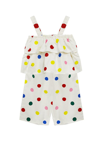 A.T.U.N. (All Things Uber Nice) GirlS Cotton Above The Knee Jumpsuit (Grom Fic_CreamMulti_89 Years)