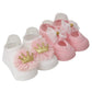 Yellow Bee Bow And Crown AntiSkid Socks For Girls Pack Of 2 Pink, White, 612M