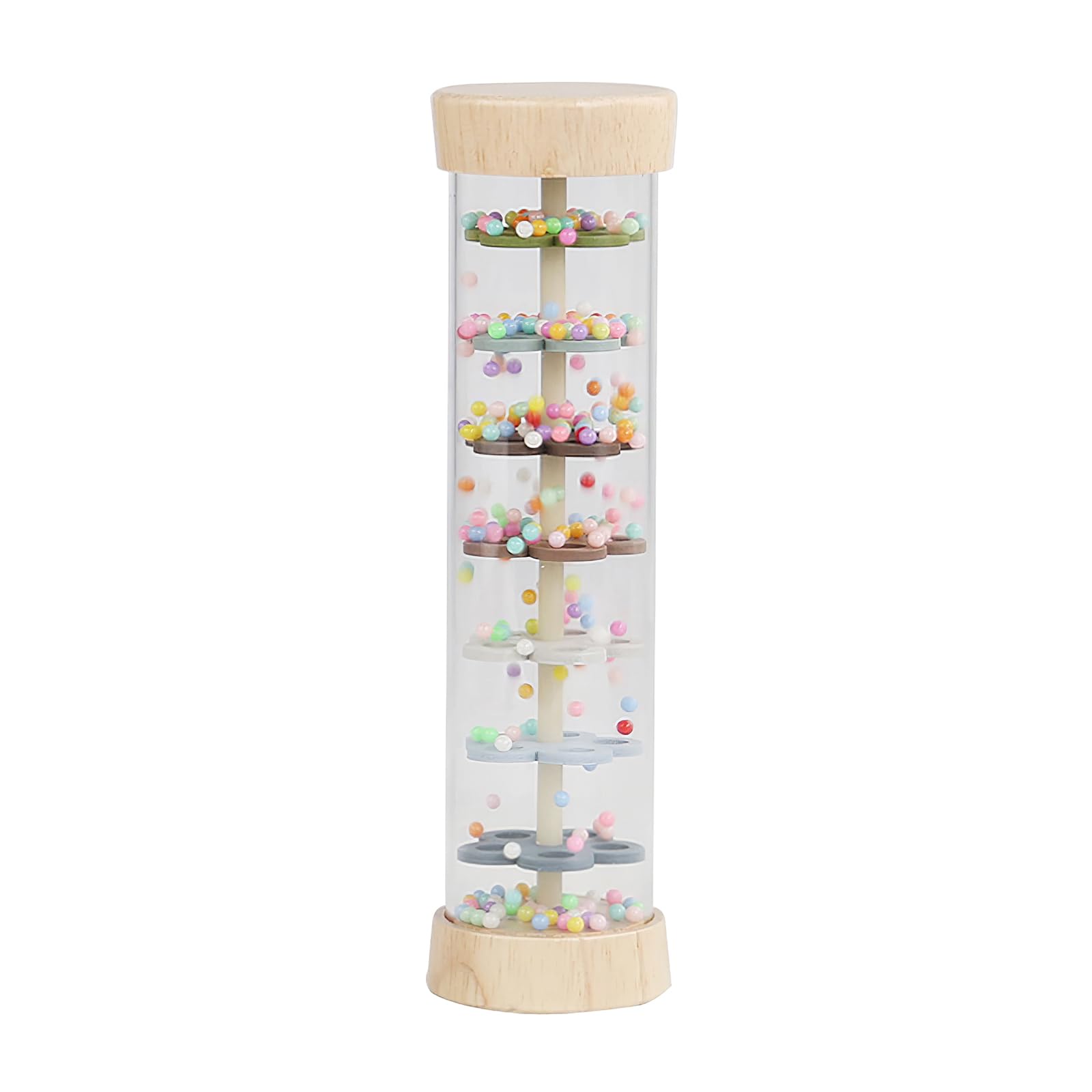 WODI Wooden Baby Rattle Rainstick Rainmaker Montessori Musical Toy for Infants Toddlers Newborns 0-3-6-9-12 Months Sensory Devel