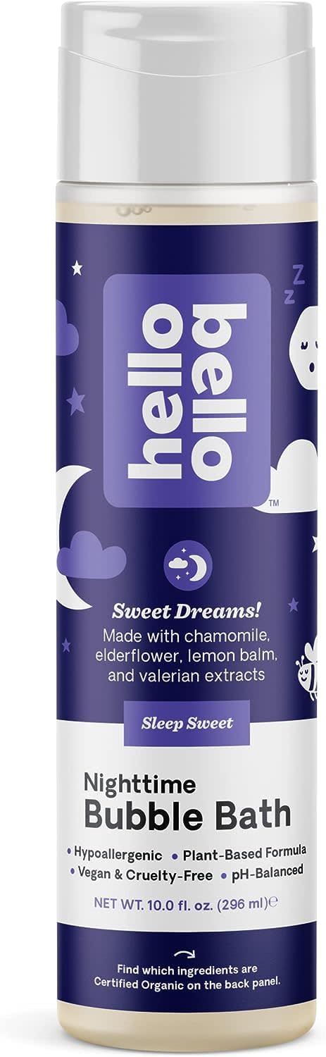 Hello Bello Nighttime Bubble Bath - Gentle Hypoallergenic Tear-Free Formula For Babies And Kids - Vegan And Cruelty-Free - Sleep