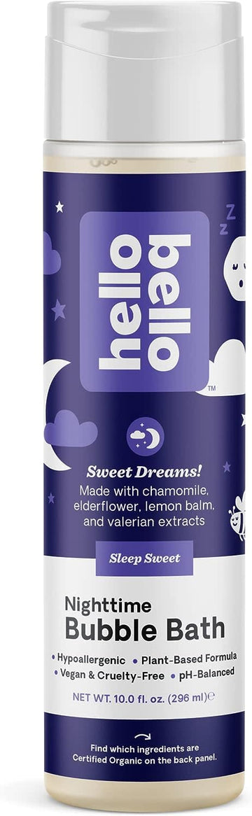 Hello Bello Nighttime Bubble Bath - Gentle Hypoallergenic Tear-Free Formula For Babies And Kids - Vegan And Cruelty-Free - Sleep