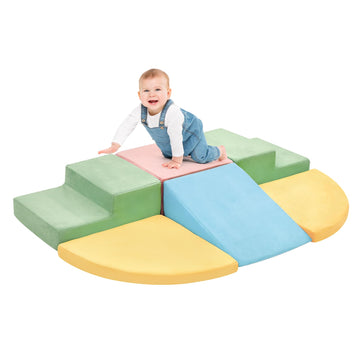 Kizland 6 Pieces Climbing Toys For Toddlers, Climb & Crawl Soft Foam Block Activity Play Set, Foam Play Gym Climbing Blocks, Tod