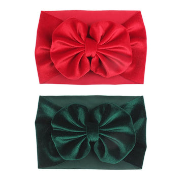 Yanjie Baby Girl Bows Christmas Velvet Baby Headbands Big Baby Bows Wide Head Wrap Hair Accessories For Toddlers Newborn Infants
