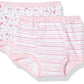 Gerber Baby Girls Infant Toddler 4 Pack Potty Training Pants Underwear little pink flowers 3T