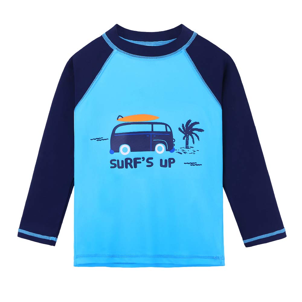 Huaaniue Baby Toddler Boy Swimsuit Rashguard Set Swimwear Upf 50+ Car With Hat 3-4 T