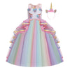 Myrisam Unicorn Costume Princess Birthday Pageant Party Dance Performance Carnival Long Maxi Tulle Fancy Dress Up Outfits Multic