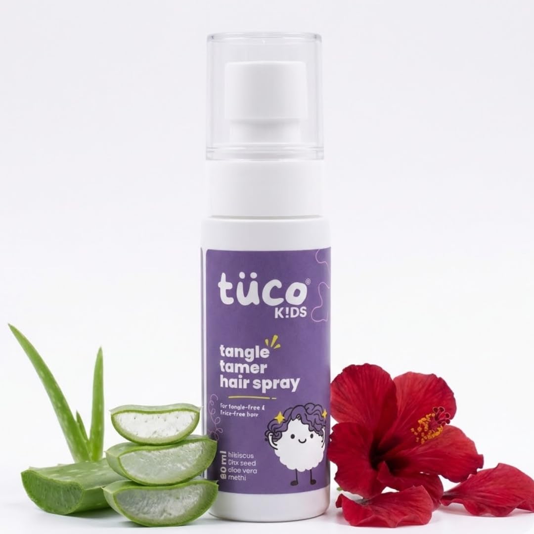Tuco Kids Tangle Tamer Hair Detangler Spray | Infused With Aloe Vera, Flaxseed & Methi | Ages 2-5, 4-10, 10-15, 5-10 Years | Par