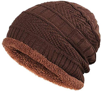 Mukhaksh Kids/Unisex/Boys/Girls Woolen Winter Brown Beanie Cap (78 Years) Winter Warm Hats