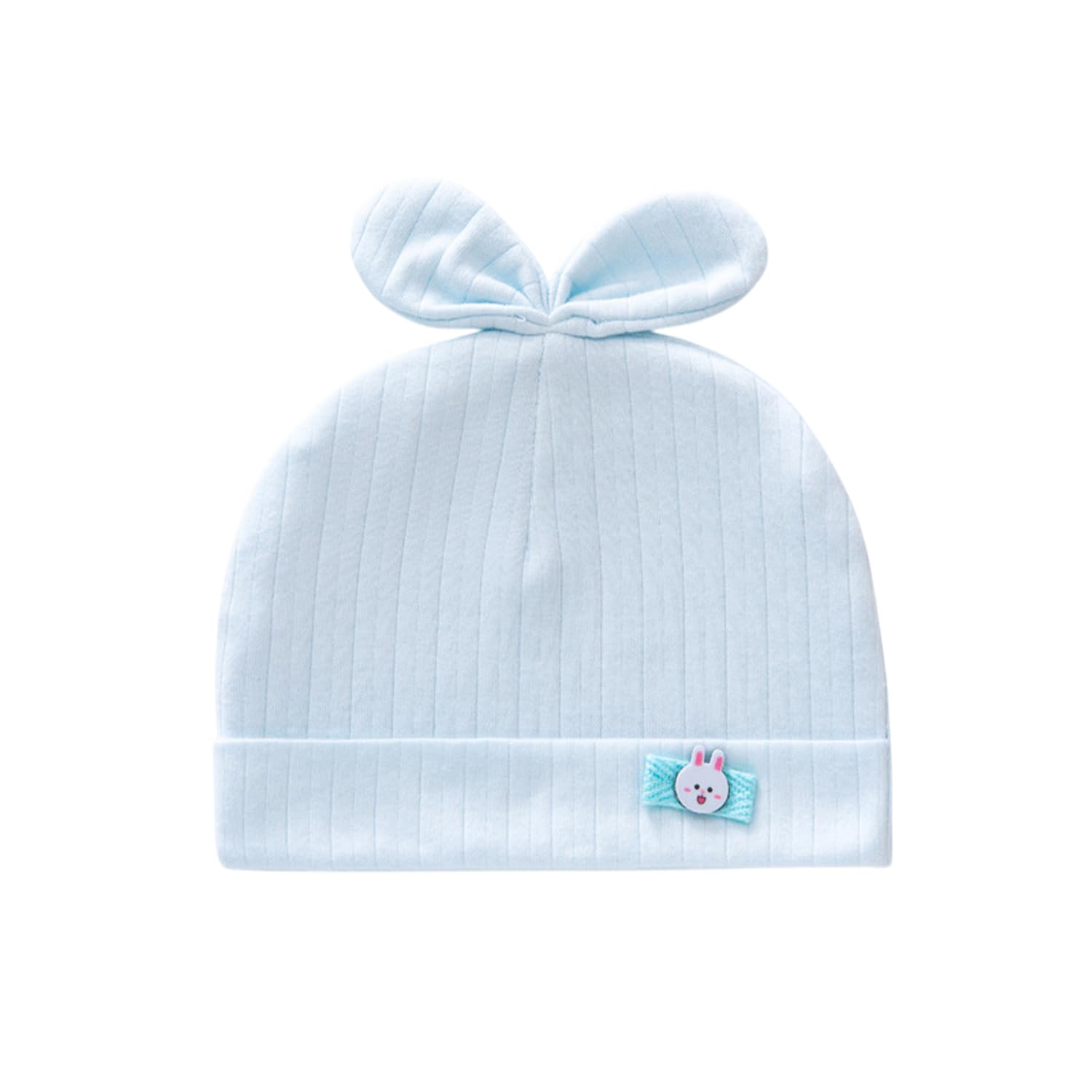 Syga Newborn Baby Fetal Cap, Pure Cotton Hat With Cute Bunny Design For 312 Months (In, Age, 0 Months, 6 Months, Blue)