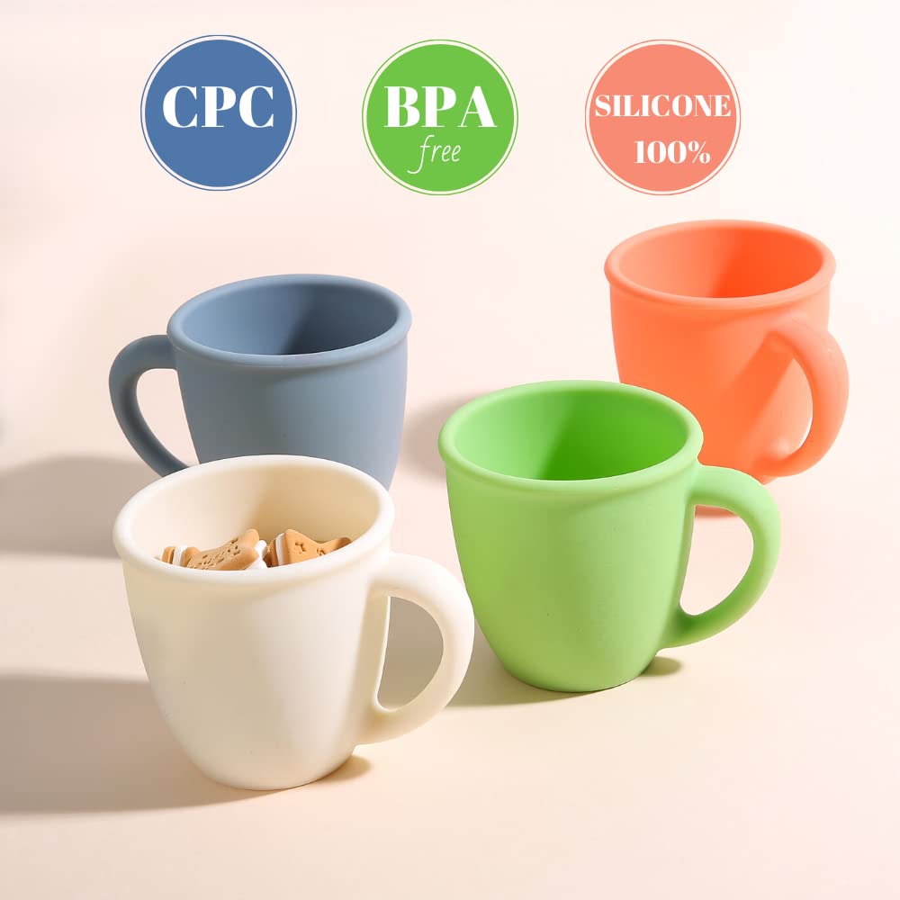 Vemolea 2 Pack 11 Ounce Silicone Training Cups For Baby And Kid, Toddler Learning Cup With Handles, Bpa Free, Microwave & Dishwa