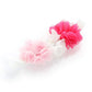 My Lello Baby Flower Headbands Fabric Beaded Trio Stretchy Elastic Pair (White/Light Pink/Hot Pink/Gray)