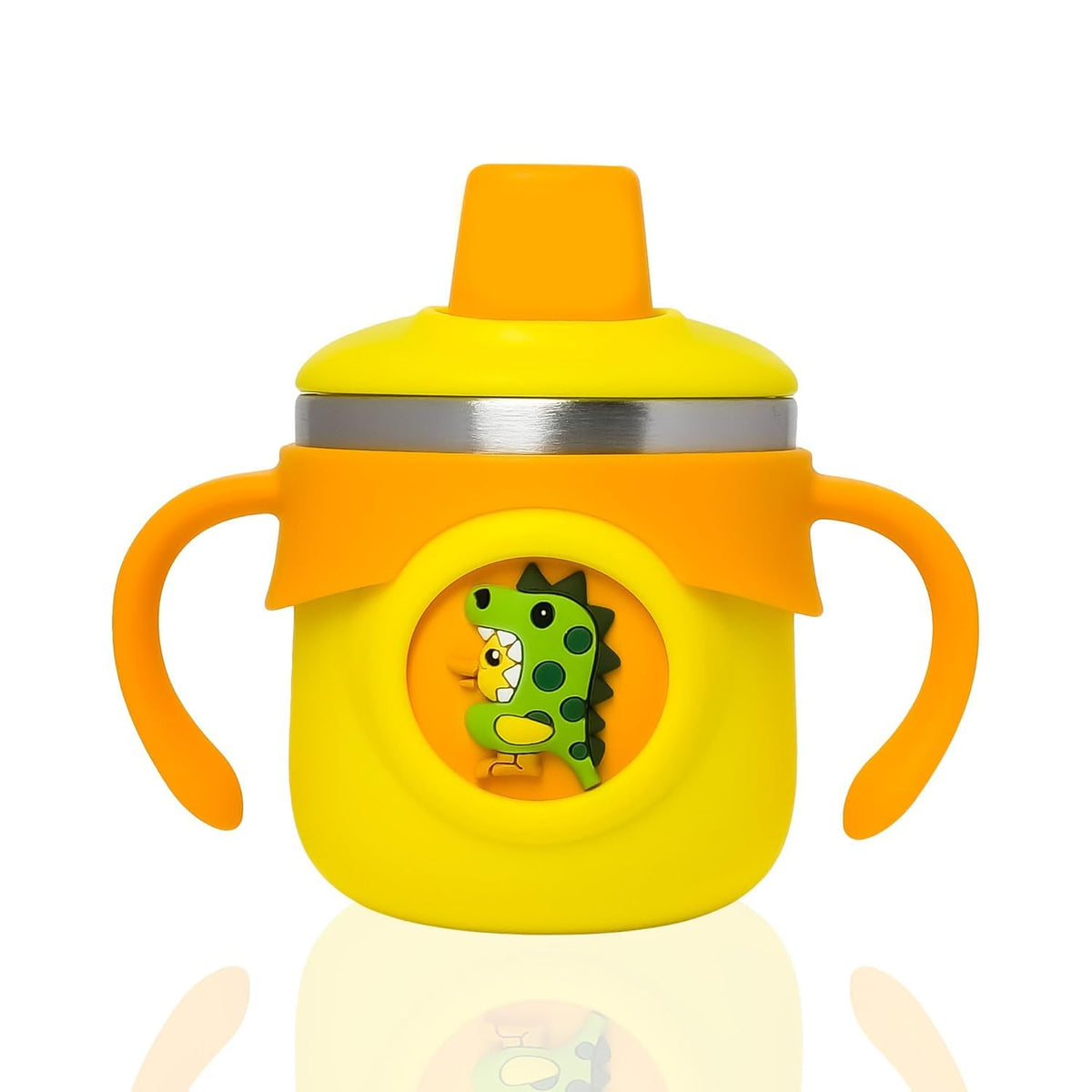 angaakar Stainless Steel Sipper Bottle with Straw 260ml (Yellow)
