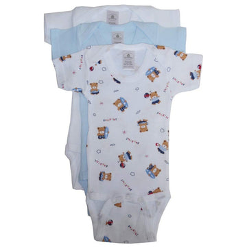 Bambini Infant Baby Girl Boy 100% Cotton Pastel Variety Short Sleeve Onesie Bodysuit 3-Pack - Medium (12-18)