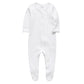 O2 Baby Baby Boys Girls Organic Cotton Zip Front Sleeper Pajamas, Footed Sleep 'N Play (Newborn, Off-White)