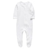 O2 Baby Baby Boys Girls Organic Cotton Zip Front Sleeper Pajamas, Footed Sleep 'N Play (Newborn, Off-White)