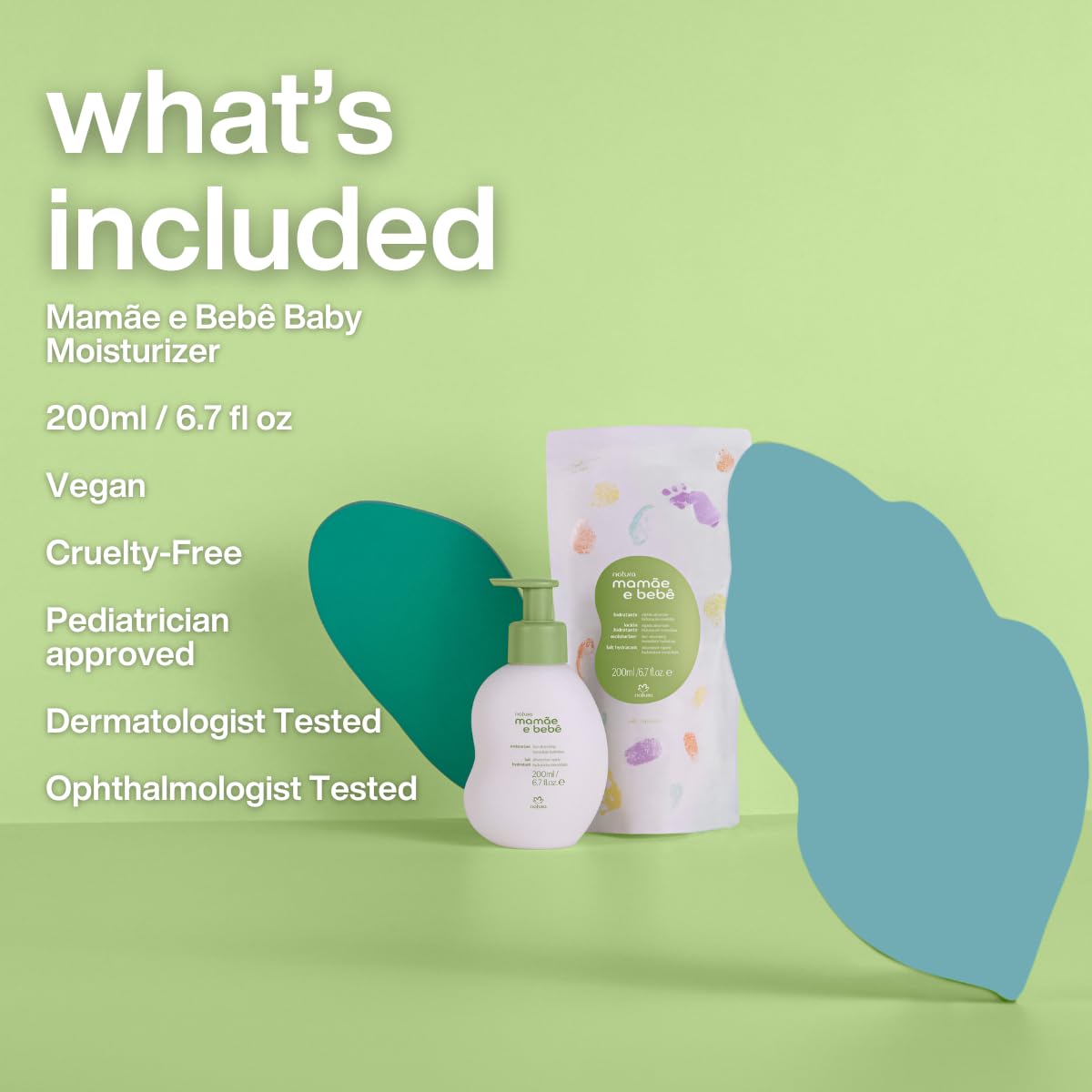 Natura - Mame E Beb Baby Fast Absorbing Moisturizer - 100% Vegan - Vegetable Oil & Cupuau Butter - 98.8% Natural Origin - All Sk