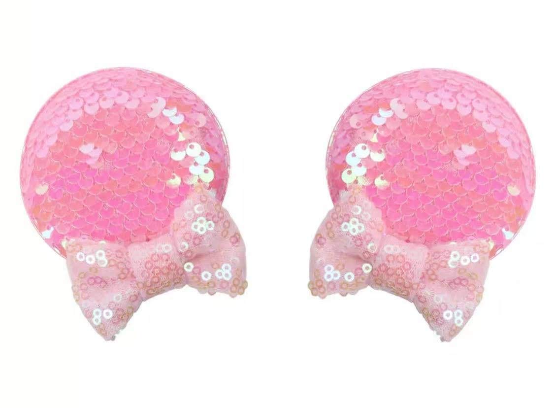 Clgift Minnie Ears Baby/Toddler Headband, Minnie Baby Ears, Minnie Ears Baby Headband, Toddler Headband (Reversible Pink Hair Cl