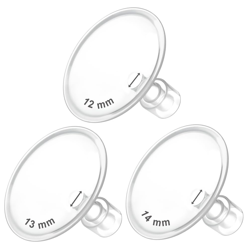Maymom MyFit Flanges Crater Goldie Pack 12 13 14 mm Compatible with Medela Breast Pumps and Maymom Wide Base and Narrow Base Con
