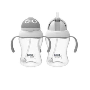 Mum To Mum Leak-Proof Easy-Drinking Space Robot Straw Cups 8Oz For 6+ Months, 2 Pack, Mm203A