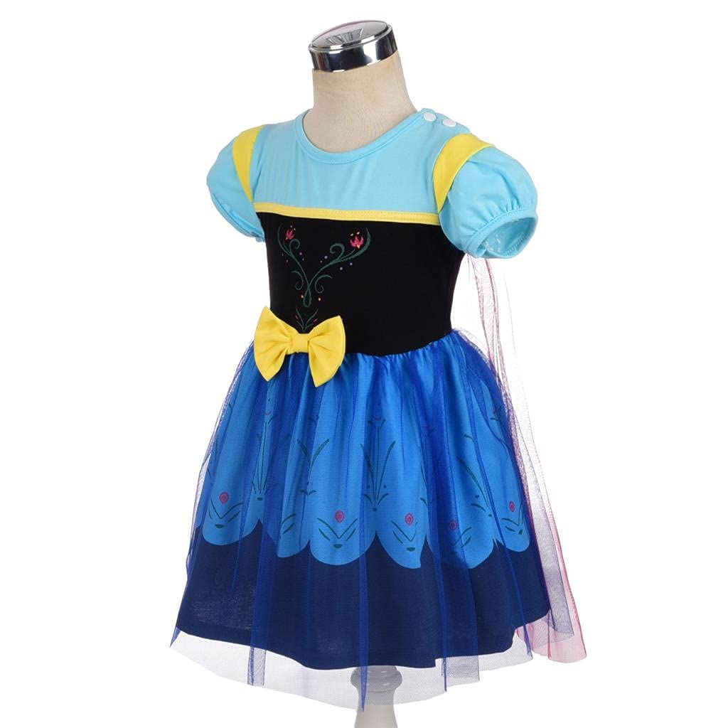 Dressy Daisy Ice Princess Dress Up Clothes Halloween Fancy Party Tulle Skirt Summer Outfit With Cape & Accessories For Toddler G