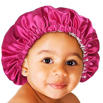 Yanibest Baby Satin Bonnet Sleep Cap For Curly Hair - Double Layer Reversible Adjustable Silky Satin Cap For Infant Toddler Chil