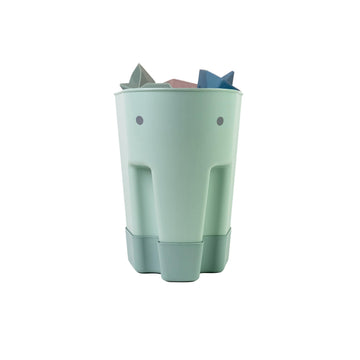 SHNUGGLE Ellie Bath Toy Storage Scoop | Baby & Toddler Bath Toy Drying Caddy with Drip Tray - Eucalyptus Green