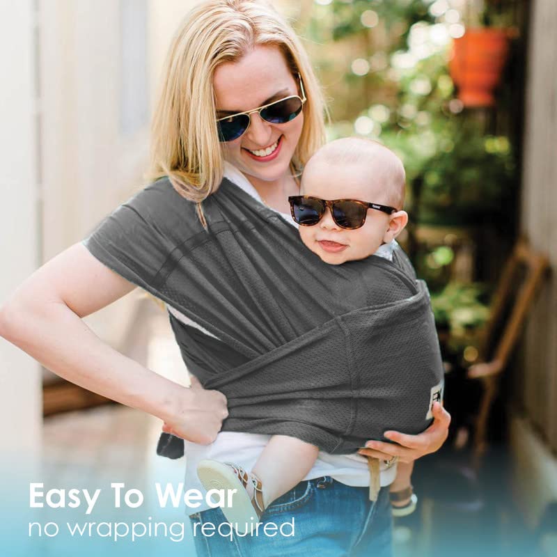 Breeze Baby Ktan Baby Carrier, #1 Easy Pre-Wrapped Baby Sling Gift | Breathable 100% Cotton Mesh | Hands Free Wrap for Infants