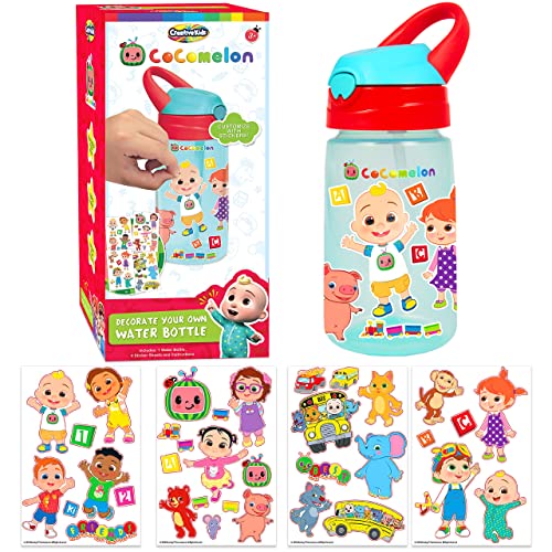 Creative Kids Cocomelon Decorate Your Own Water Bottle Bpa Free Toddler Water Bottle With 4 Sheets Of Customized Stickers - Diy