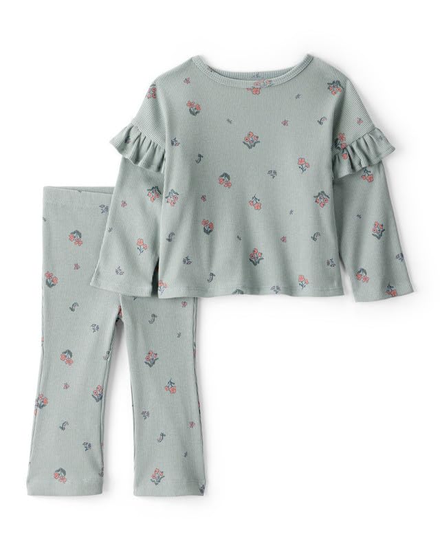 CarterS Baby Girl 2Piece Floral Cotton LongSleeve Tee & Pant Set | Soft & Comfortable Kids Outfit Everyday Wear
