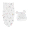 ILSMYSUTRA Newborn Swaddle Wraps Wrap Hat Babies Infant Blanket for Newborn Girls Gifts Pink Angle