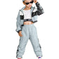 Lolanta Girls Dance Clothing Set, Hip Hop Modern Jazz Team Performance Costume, Girls Dance Wear Sets (Lightblue, 12-13)