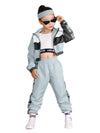 Lolanta Girls Dance Clothing Set, Hip Hop Modern Jazz Team Performance Costume, Girls Dance Wear Sets (Lightblue, 12-13)
