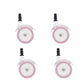 WYI Baby Walker Wheels Replacement Parts, 2 Plastic Rubber Wheels Casters, Removable, Safe for All Floors,Set of 4 (Pink)