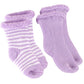 Kushies Newborn Terry Socks, Lilac, 0-3 Months
