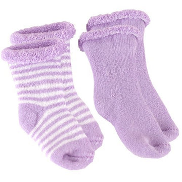 Kushies Newborn Terry Socks, Lilac, 0-3 Months