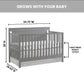 Oxford Baby Lazio 4-In-1 Convertible Crib, Dove Gray, Greenguard Gold Certified