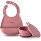 CUBKINS Silicone Suction Bowl with Adjustable Bib for Feeding Babies | BPA Free, Washable and Reusable Bowl & Bib for Kids, Todd
