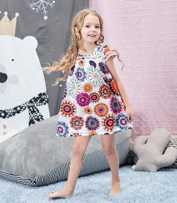 Hipea Toddler Baby Girl Clothes Bohemian Sleeveless Flower Princess Floral Formal Kids Summer Dress Skirt(5-6T)