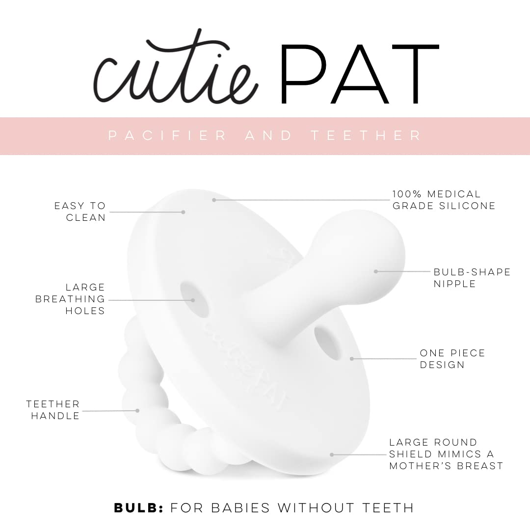 Ryan & Rose Cutie Pat Pacifier Teether (Bulb, White)