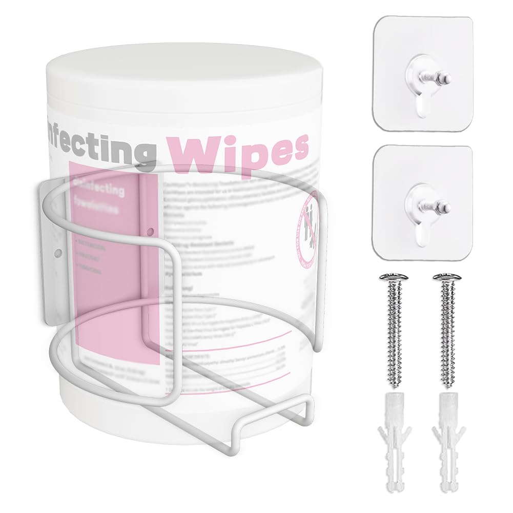 Versatile Wall-Mount Wipes Holder For Cleaning Wipes - Easy Installation, Ideal For Home, Office, And More - No Wipes Included