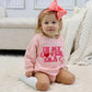 Eadrioss Infant Baby Girl Valentines Outfit Bubble Romper Letter Embroidery/Print Sweatshirt Shirt Newborn Valentines Clothes (D