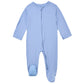 Aablexema Baby Footie Pajamas Zipper - Rayon From Bamboo Infant Footed Pjs With Mittens Sleepwear Jammies(White & Blue,6-12M)