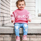 Baby Girl Valentines Day Outfit Love Heart Sweet Long Sleeve Sweater Tshirt Crewneck Tops Fall Winter Clothes (D-Pink, 6-12 Mont