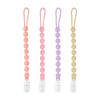 Minmunjiu Silicone Pacifier Clip Holder, 4 Pack One Piece Soft Flexible Binky Clips Pacifier Holder Clip For Girls, Baby Newborn