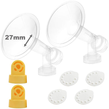 Nenesupply Pump Parts With 27Mm Flanges Compatible With Medela Breastpumps Incl. Flange Breastshield Valve Membrane For Pump In