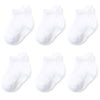 Qiyiendian 6 Pairs Non Slip Cozy Warm Ankle/Low Cut Socks With Grips For Baby Infant Toddler Kids Boys Girls(5-D White,6-12 Mont