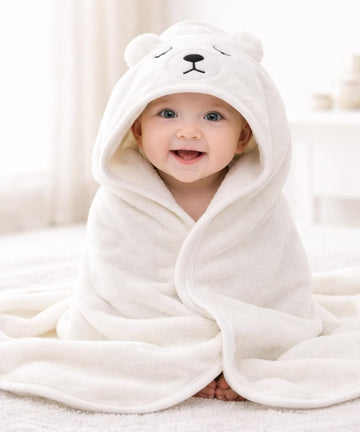 Zoroo Baby Hooded Towel for Toddler, Large Absorbent Bath Towel for Newborn Boy Girl, Green, 80 x 80 cm (White)