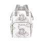 YallLocoMo Custom Name Diaper Bag Backpack Gift Bunny on Clouds Watercolor Ultimate Nappy Bag: Spacious, Waterproof & Perfect fo