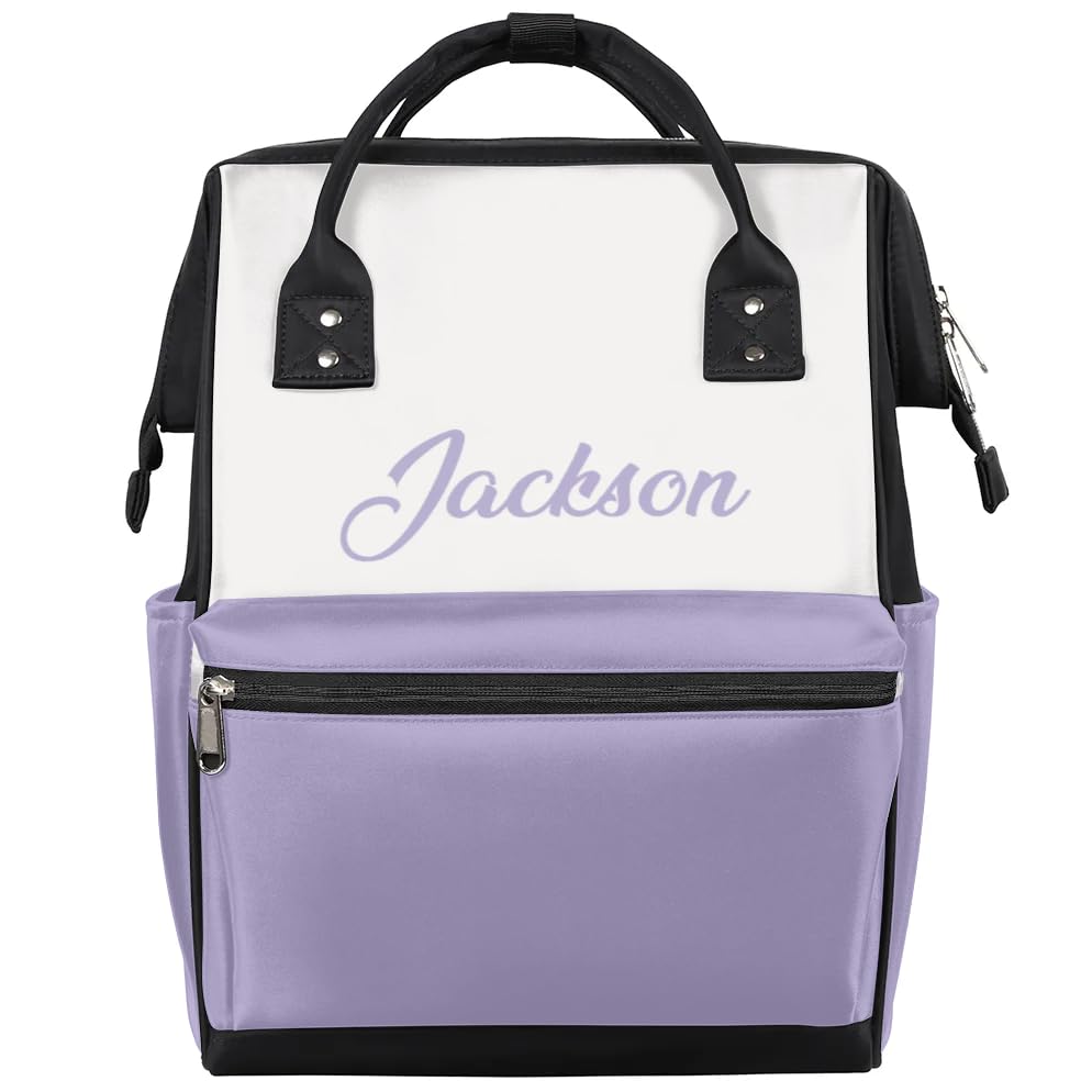 SPYORBKX Personalized Baby-Diaper-Backpack Newborn-Girl-Essentials Baby Travel Nursing Nappy-Bag with Name Purple Mommy Bag